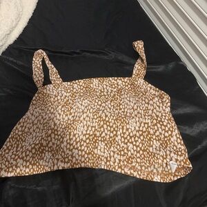 Brown and White Patterned Tote Bag